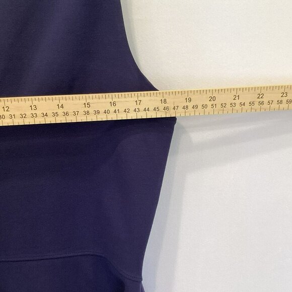 Lands' End Fit and Flare Dress V-Back Sleeveless Side Zip Sz 14 Royal Blue Midi - Picture 10 of 13